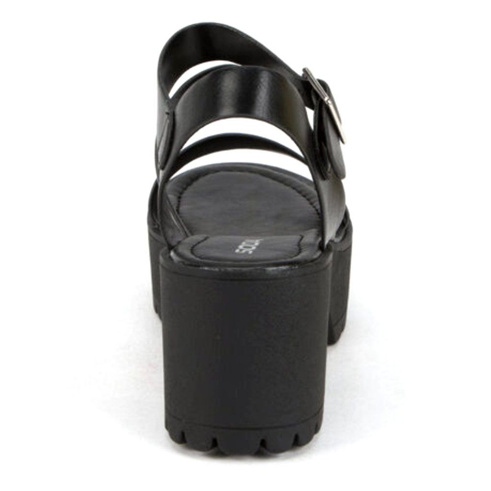New Black Band Platform Chunky Lug Heel Sandals - Picture 5 of 5